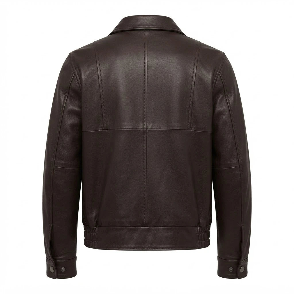Alfred Maroon Leather Bomber Jacket