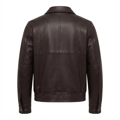 Alfred Maroon Leather Bomber Jacket