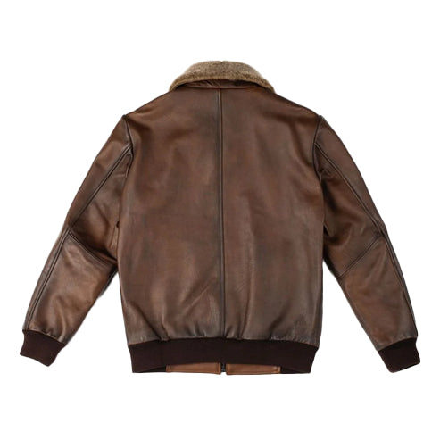 Men’s G-1 Flight Chocolate Brown Leather Bomber Jacket