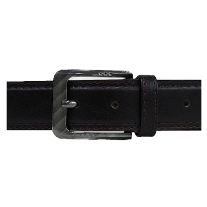 Bravo Bros Men’s Black Double-Stitched Leather Belt – Durable & Stylish