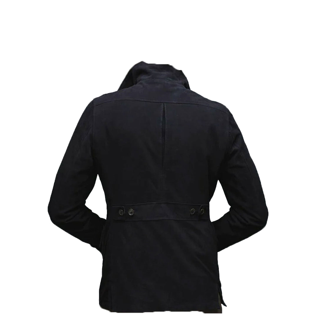 Men’s Chocolate & Medium Blue Suede Leather Bomber Shirt Jacket