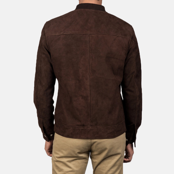 Bravo Bros Blain Men’s Mocha Suede Bomber Jacket – Modern Classic Edition