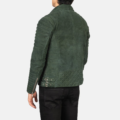 Bravo Bros. Armand Green Suede Biker Jacket – Bold Luxury Moto Style