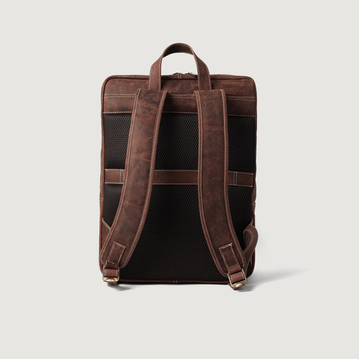 Bedford Vintage Distressed Brown Leather Backpack