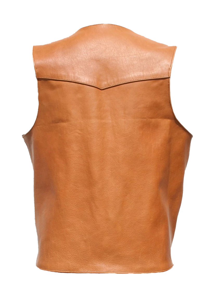 Men’s Camel Brown Leather Vest