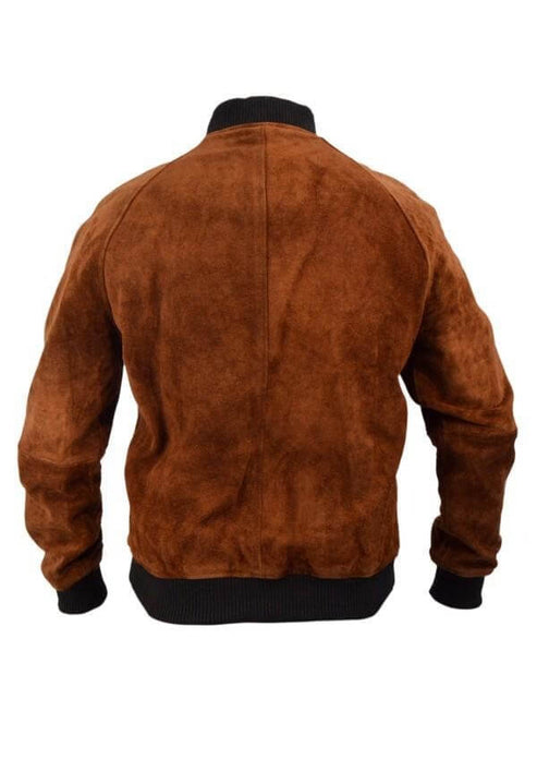 Bradley Cooper Brown Suede Bomber Jacket – Aloha Premiere Edition