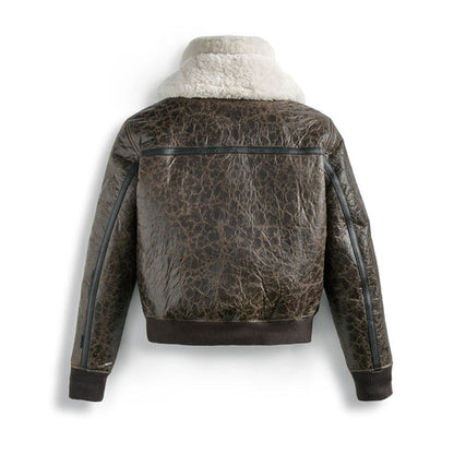 Men’s Shearling RAF Aviator Leather Bomber Jacket