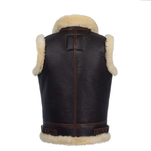 Bravo Bros Men’s Dark Brown Shearling Leather Vest