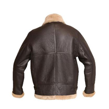 Men’s RAF Aviator Shearling Brown Leather Bomber Jacket