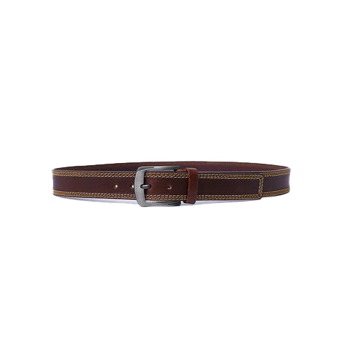 Bravo Bros Men’s Burgundy Leather Belt – Thread-Edged & Premium