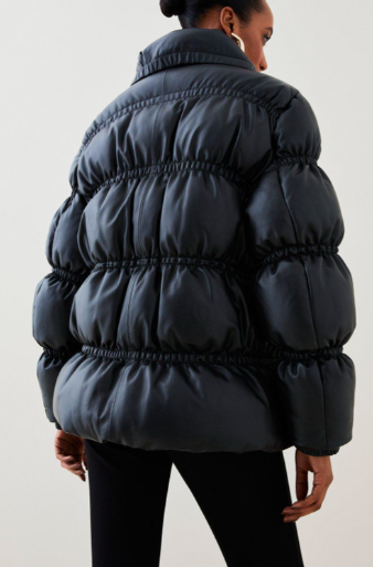 Women’s Black Leather Puffer Jacket – Sleek Insulated Style by Bravo Bros