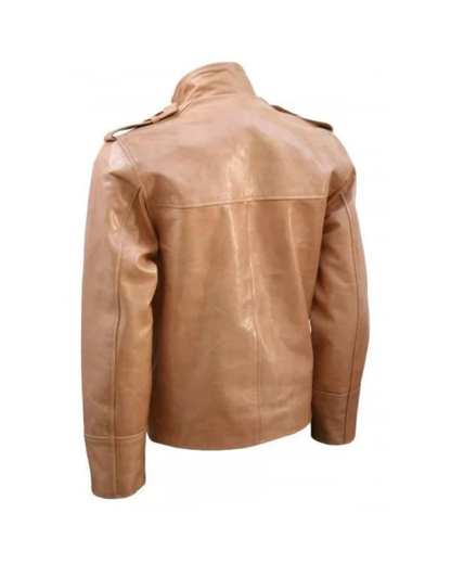 Men’s 4-Pocket Tan Leather Jacket – Bravo Bros