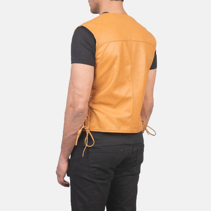 Bravo Bros Brandon Men’s Tan Brown Leather Vest