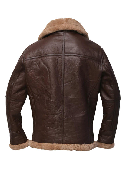 Men’s Brown Sheepskin Leather Bomber Jacket