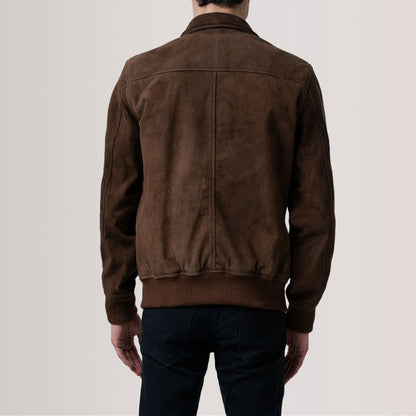 Bravo Bros Lester Men’s Brown Suede Bomber Jacket – Heritage Comfort Edition