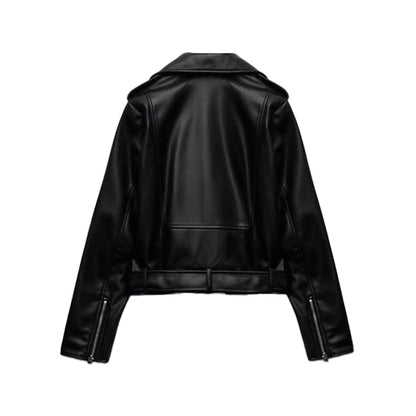 Bravo Bros Women’s Black Sheepskin Leather Motorcycle Biker Jacket