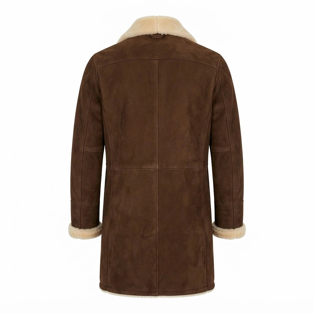 Charles Brown Suede Leather Shearling Coat