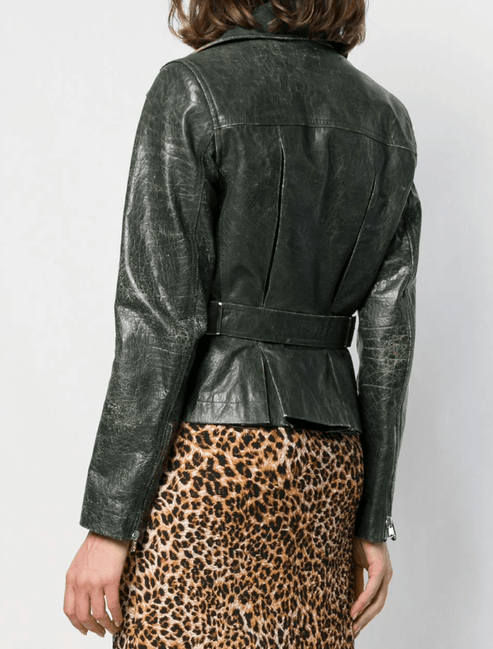 Bravo Bros Women’s Khaki Distressed Vintage Leather Jacket