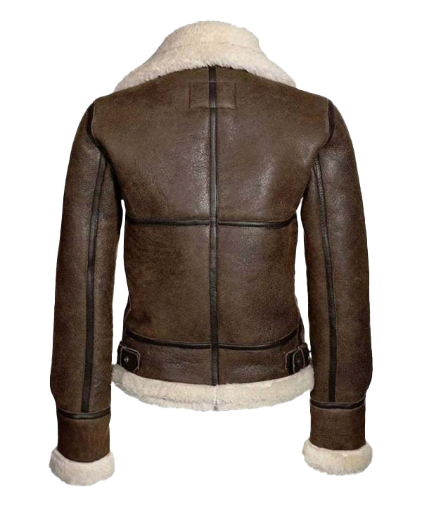Women’s Aviator Fur Leather Jacket – Cozy & Stylish by Bravo Bros