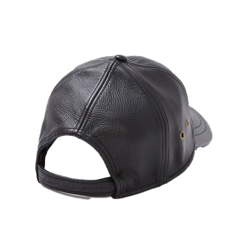 Bravo Bros Men’s Black Sheepskin Leather Baseball Cap – Premium & Stylish
