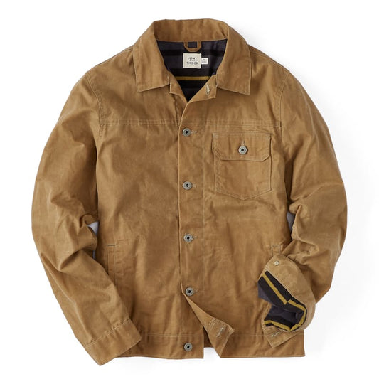 Men’s Flannel-Lined Waxed Trucker Jacket