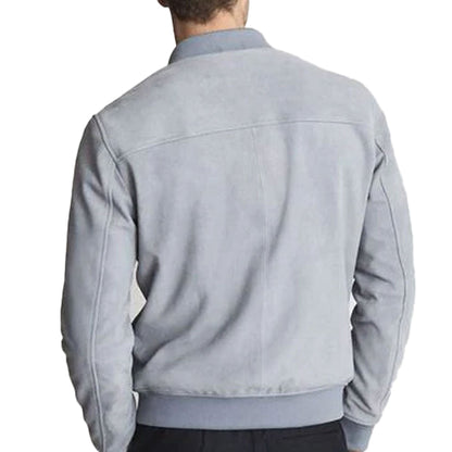Men’s Suede Bomber Jacket – Genuine Leather Classic