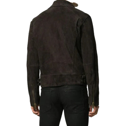 Men’s Black Suede Biker Leather Jacket