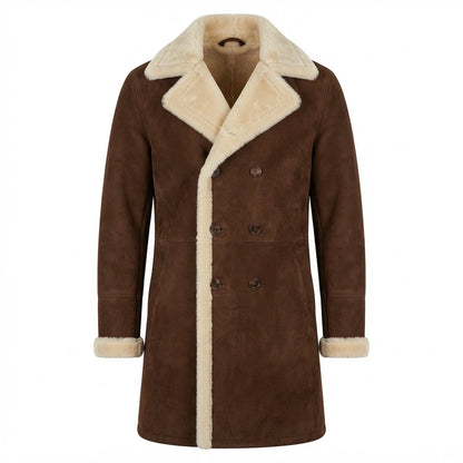 Charles Brown Suede Leather Shearling Coat