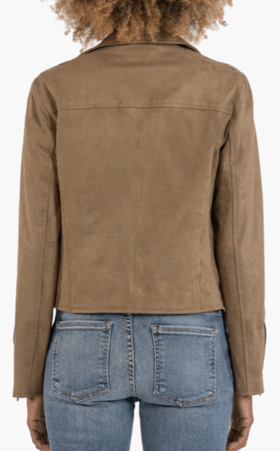 Bravo Bros Women’s Beige Suede Leather Biker Jacket