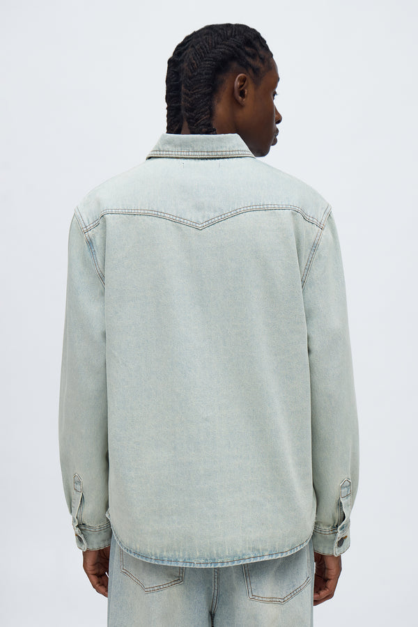 Relaxed Cowboy Denim Button-Up Shirt