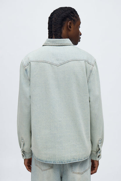 Relaxed Cowboy Denim Button-Up Shirt