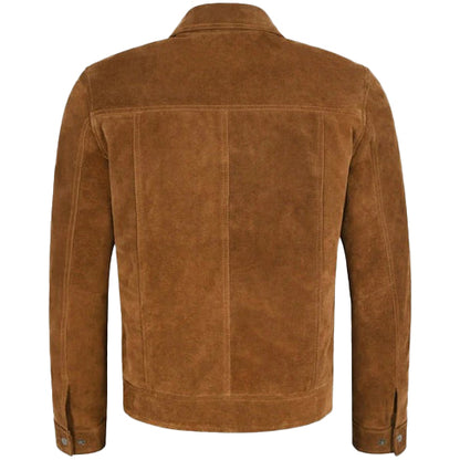 Men’s Tan Suede Leather Jacket – Timeless & Elegant