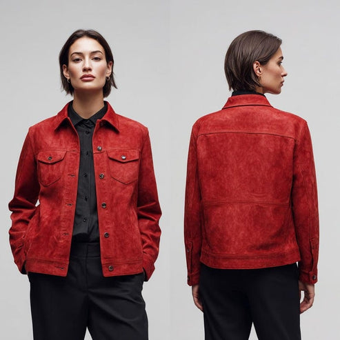 Bravo Bros Women’s Vintage Western Suede Leather Jacket