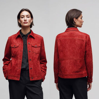 Bravo Bros Women’s Vintage Western Suede Leather Jacket