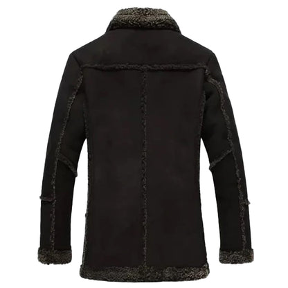 Women’s Shearling Brown Reacher Style Coat – Warm & Stylish by Bravo Bros
