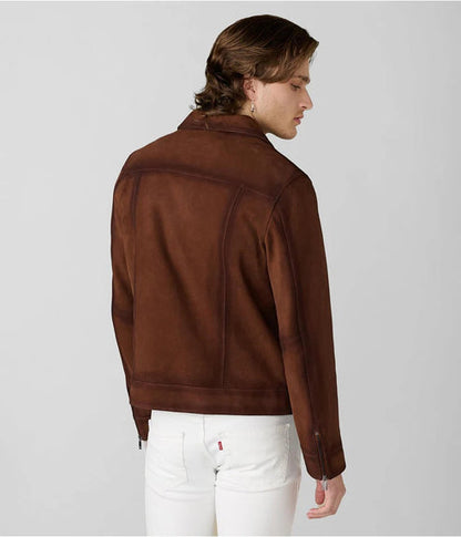 Men’s Dark Brown Suede Leather Jacket – Timeless Durability by Bravo Bros