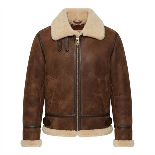 Anderson Light Brown Aviator Shearling Jacket