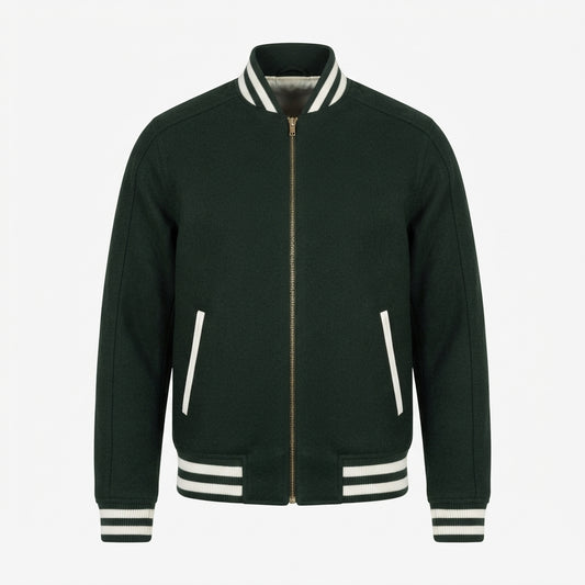 Pascal Green Suede Varsity Jacket