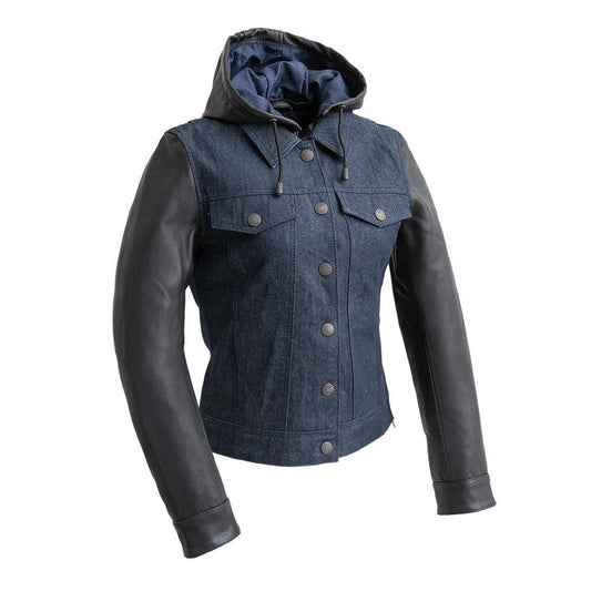 Holli Women’s Motorcycle Denim & Leather Jacket | Bravo Race Wear