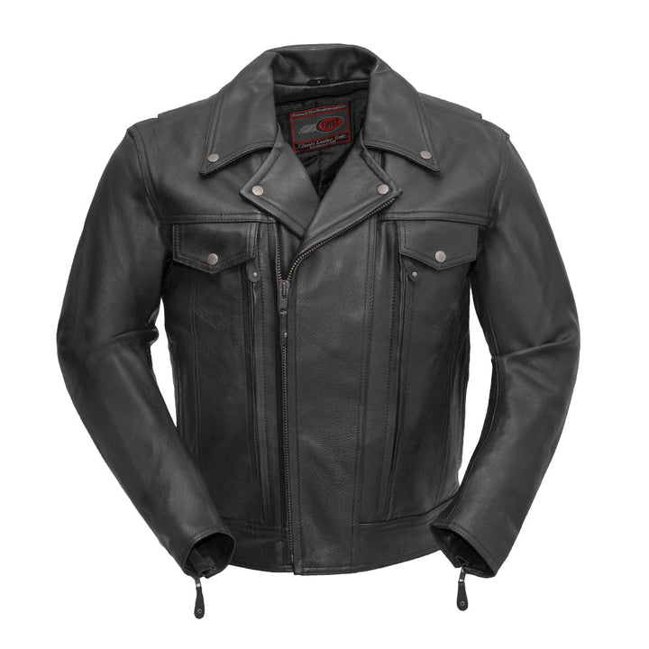 Mastermind Men’s Motorcycle Leather Jacket