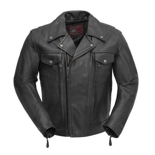 Mastermind Men’s Motorcycle Leather Jacket