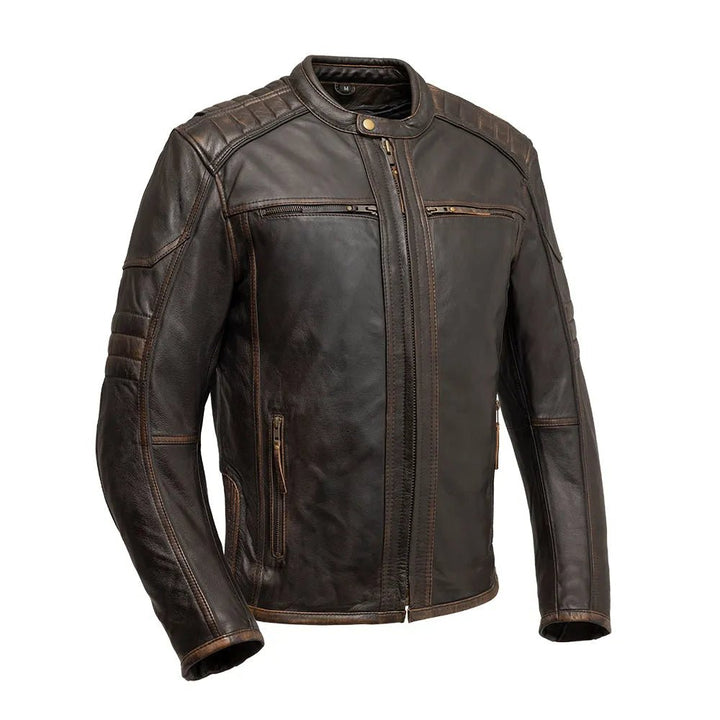 Rider Club Men’s Classic Leather Motorcycle Jacket