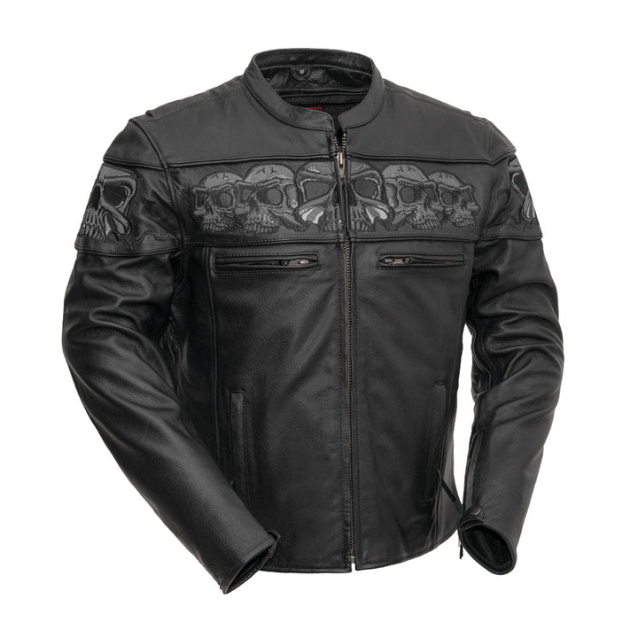 Savage Skulls Men’s Motorcycle Leather Jacket