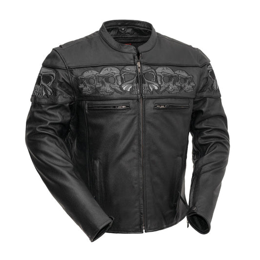 Savage Skulls Men’s Motorcycle Leather Jacket