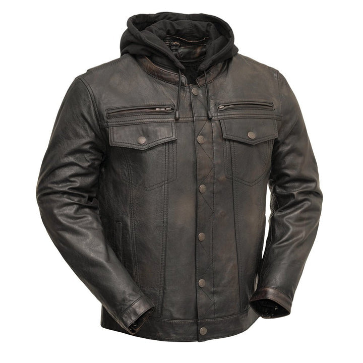 Vendetta Men’s Classic Motorcycle Leather Jacket