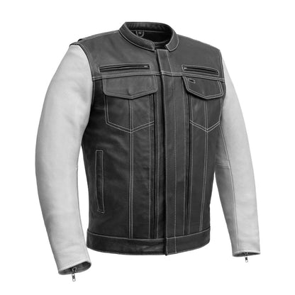 Vincent Men’s Café Racer Style Leather Jacket