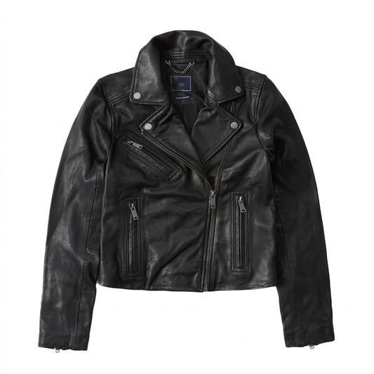 Women’s Black Biker Leather Jacket