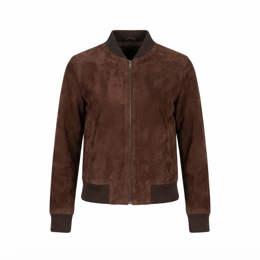 Women’s Bliss Brown Suede Bomber Jacket 