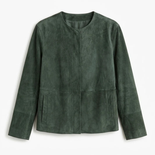 Women’s Green Suede Leather Jacket