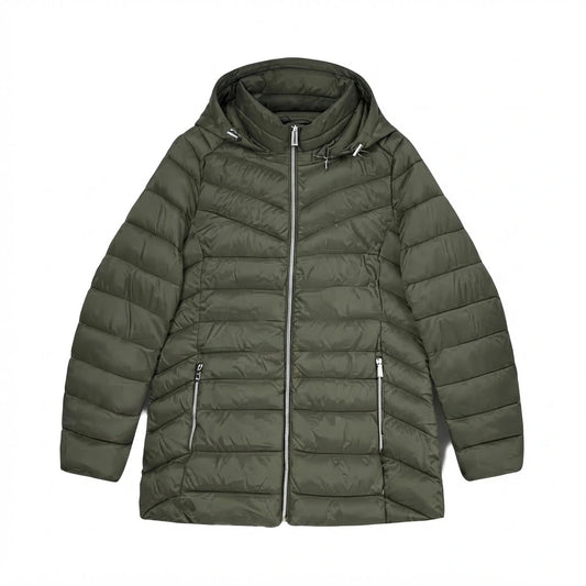 Women’s Khaki Hooded Puffer Jacket